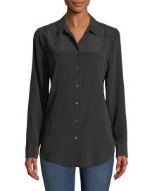 Equipment Essential Long-Sleeve Silk Shirt at Neiman Marcus